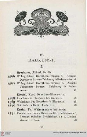 IV: Baukunst