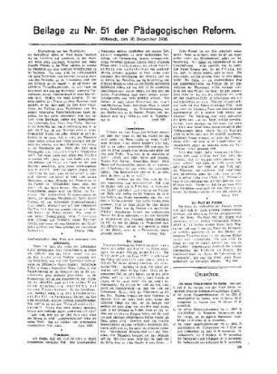Umschau : Beilage zu Nr. 51 der Pädagogischen Reform