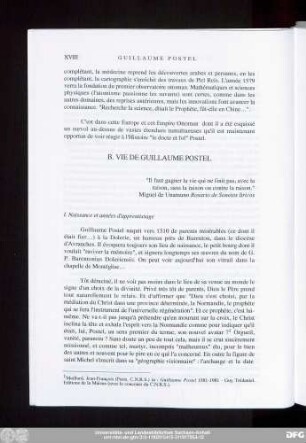 B. Vie De Guillaume Postel