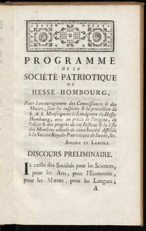 Discours Preliminaire.