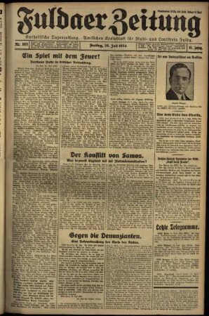 Erste Ausgabe vom Freitag, den 20. Juli 1934.