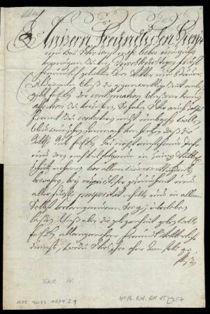 Brief von Karl, Hessen-Kassel, Landgraf an Unbekannt
