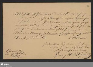 Bl. 33r. Wigand, Georg H.: Stammbucheintrag
