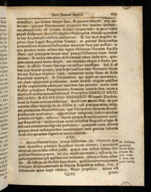 673-683, XXII. De Politica, quantum illa ad Dsciplinam Notitia... - XXV. Cognitio variarum Rerumpublicarum,...