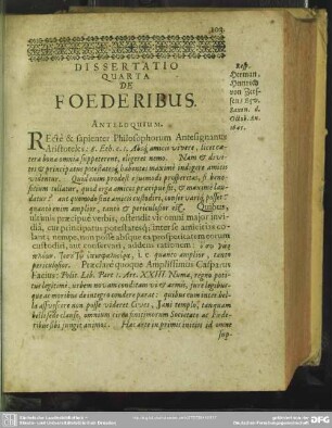 Dissertatio Quarta De Foederibus
