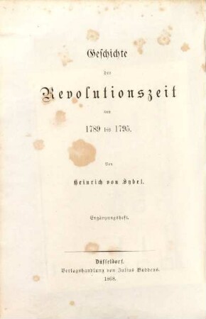 Oestreich und Deutschland im Revolutionskrieg : Ergänzungsheft zur Geschichte der Revolutionszeit 1789 bis 1795
