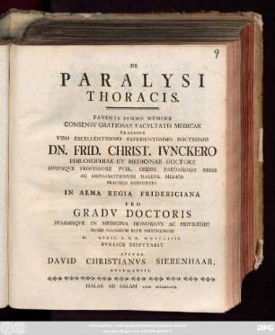 De Paralysi Thoracis