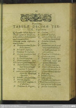 Notatum Tabulae Decimae Tertiae Explicatio