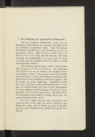 1. Die Entstehung des sogenannten Extemporales.