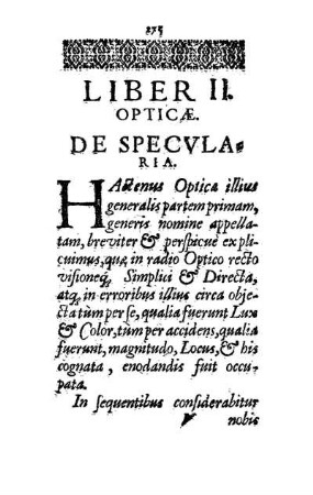 Liber II. Opticæ. De Specvlaria