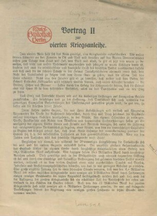 2: Vortrag zur vierten Kriegsanleihe