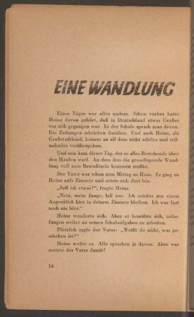 Eine Wandlung