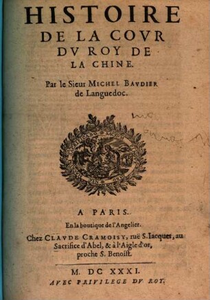 Histoire de la cour du roy de la Chine