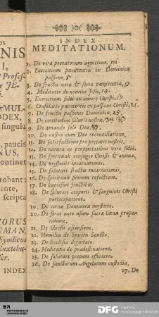 Index Meditationum.