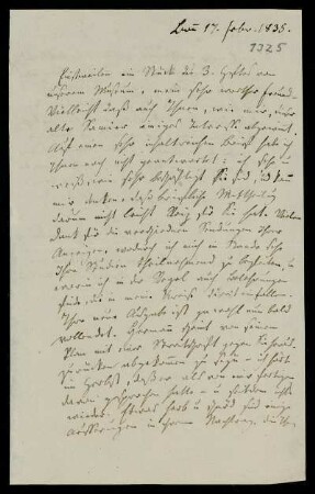 Nr. 1325: Brief von Friedrich Gottlieb Welcker an Karl Otfried Müller, Bonn, 17.2.1835