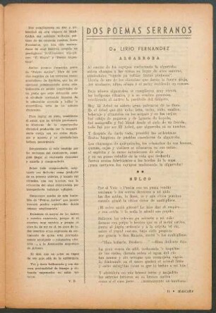 Dos poemas serranos