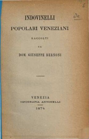 Indovinelli popolari Veneziani