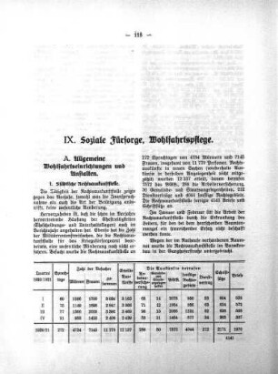 IX. Soziale Fürsorge, Wohlfahrtspflege