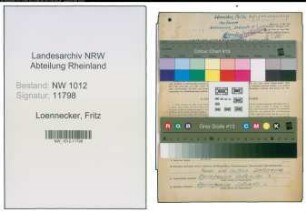 Entnazifizierung Fritz Loennecker , geb. 21.05.1914 (Kaufmann)