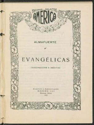1921004200: Evangélicas : (desconocidas e inéditas)