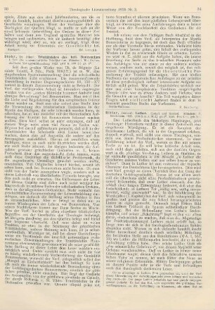 33-34 [Rezension] Stohr, Albert, Trinitätslehre des heil. Bonaventura. 1. Teil: Die wissenschaftliche Trinitätslehre