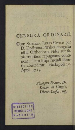 Censura ordinarii.