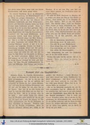 Kommt aber ein Unglücklicher…