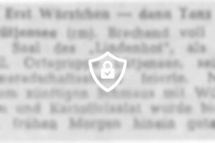 Erst Würstchen - dann Tanz