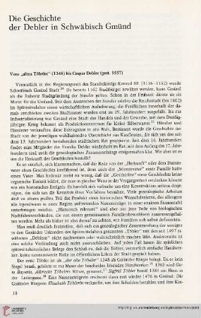 Die Geschichte der Debler in Schwäbisch Gmünd