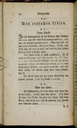 I.a. Von einfachen Linien. - I. c. Von Theilung und Messung der Linien.
