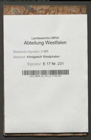 Rechnung über die Holtkampische Fundation für 1802-1805
