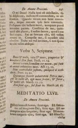 141-151, Meditatio LXVII - LXXI