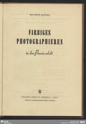 Farbiges Photographieren : in der Praxis erlebt