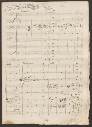Les adieux du Chasseur, orch, F-Dur, Excerpts - BSB Mus.Schott.Ha 1494-2 : [heading:] Les adieux du Chasseur. // hier fehlt die Partitur des Tempo di Minuetto.