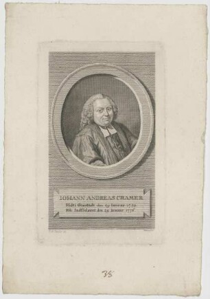 Bildnis des Iohann Andreas Cramer