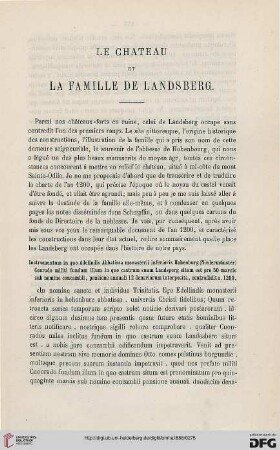 2.Ser. 6.1869: Le château et la famille de Landsberg