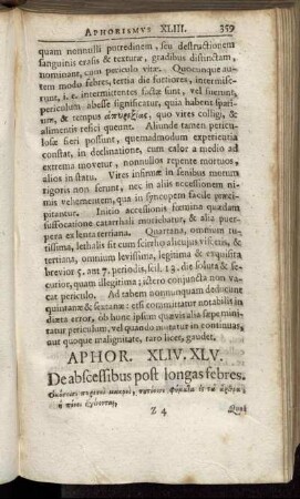 Aphor. XLIV. XLV. De abscessibus post longas febres. - Aphor. LXII. & LXIII. De ictero, critico & symtomatico.