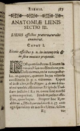 Sectio III. Lienis affectus præternaturales enumerat.