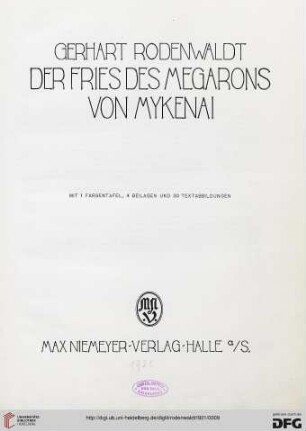 Der Fries des Megarons von Mykenai