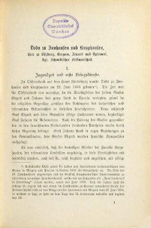 Reichsfreiherr Dodo zu Innhausen und Knyphausen, Königl. Schwedischer Feldmarschall : Seine Lebensgeschichte. Im Auftrage des Grafen Edzard zu Innhausen und Knyphausen bearbeitet von C. Sattler. Mit dem Bildniß des Feldmarschalls
