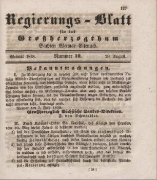 Nr. 10 : 29. August 1838