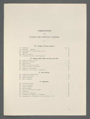 Verzeichnis der Tafeln des dritten Bandes.