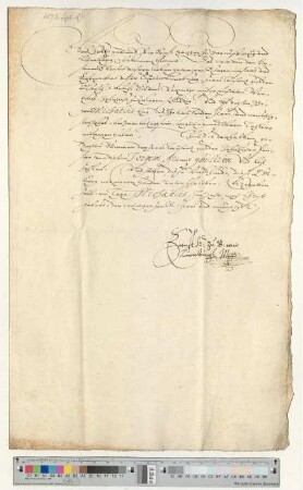 Herzog Ernst II. zu Braunschweig-Lüneburg quittiert dem Lüneburger Stadtrat den Empfang von 2000 Gulden lübisch Jahrespension zustehend aus dem Vertrag von 1562. Eigenhändige Unterschrift.