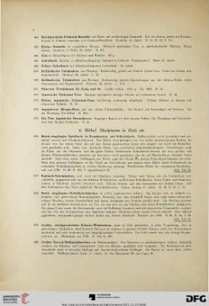 6. Möbel, Skulpturen in Holz etc. (Nr. 876-897)