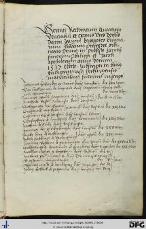[fol. 2] Rektorat Johannes Brisgoicus 1517