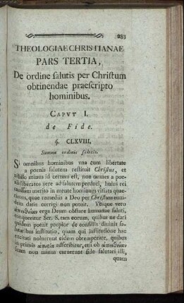 Caput I. de Fide.