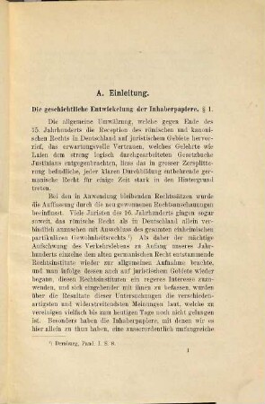 Die rechtliche Natur der Inhaberpapiere