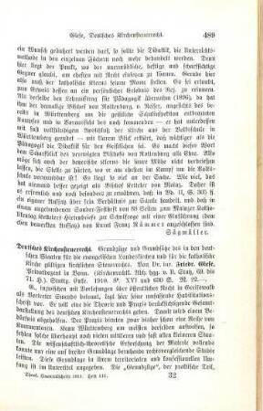 489-490 [Rezension] Giese, Friedrich, Deutsches Kirchensteuerrecht