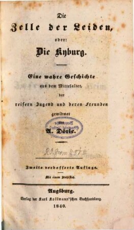 Die Zelle der Leiden oder die Kyburg