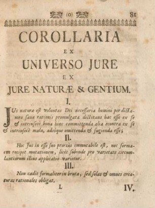 Corollaria ex universo jure ex jure naturæ & gentium.
